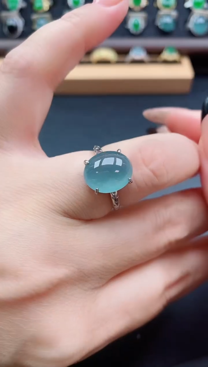 银S925镶嵌戒指翡翠1212