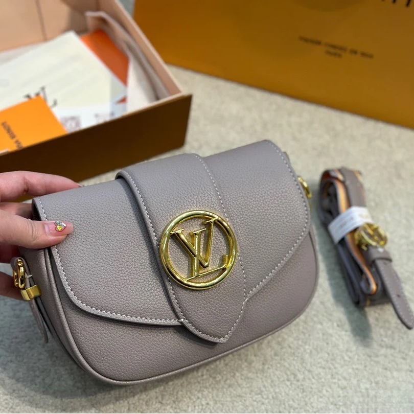 99新 LouisVuitton/路易威登 蔚蓝/大象灰 Pont9 soft 小号啤酒包