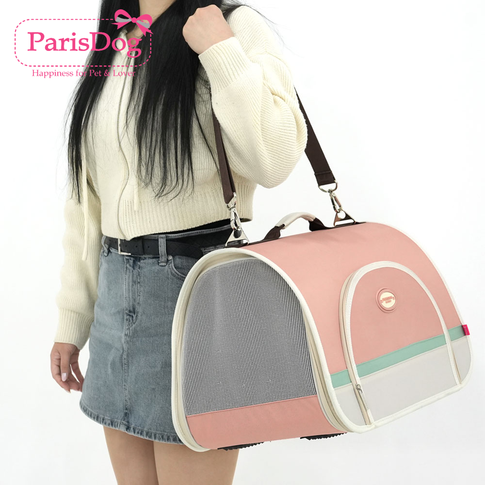 韩国【parisdog】新款拼色手提宠物包多功能户外宠物包登机包