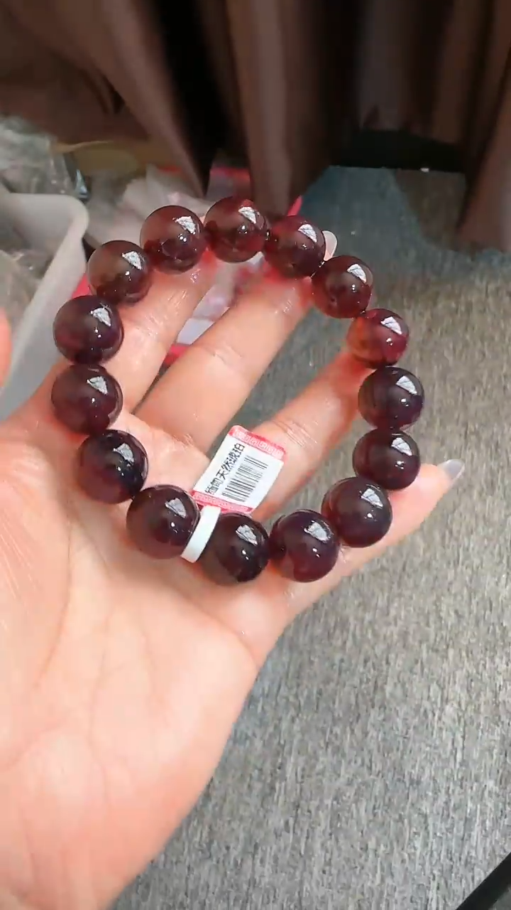 【闪购商品】琥珀手链未镶嵌规格15紫翳灵草手串#48