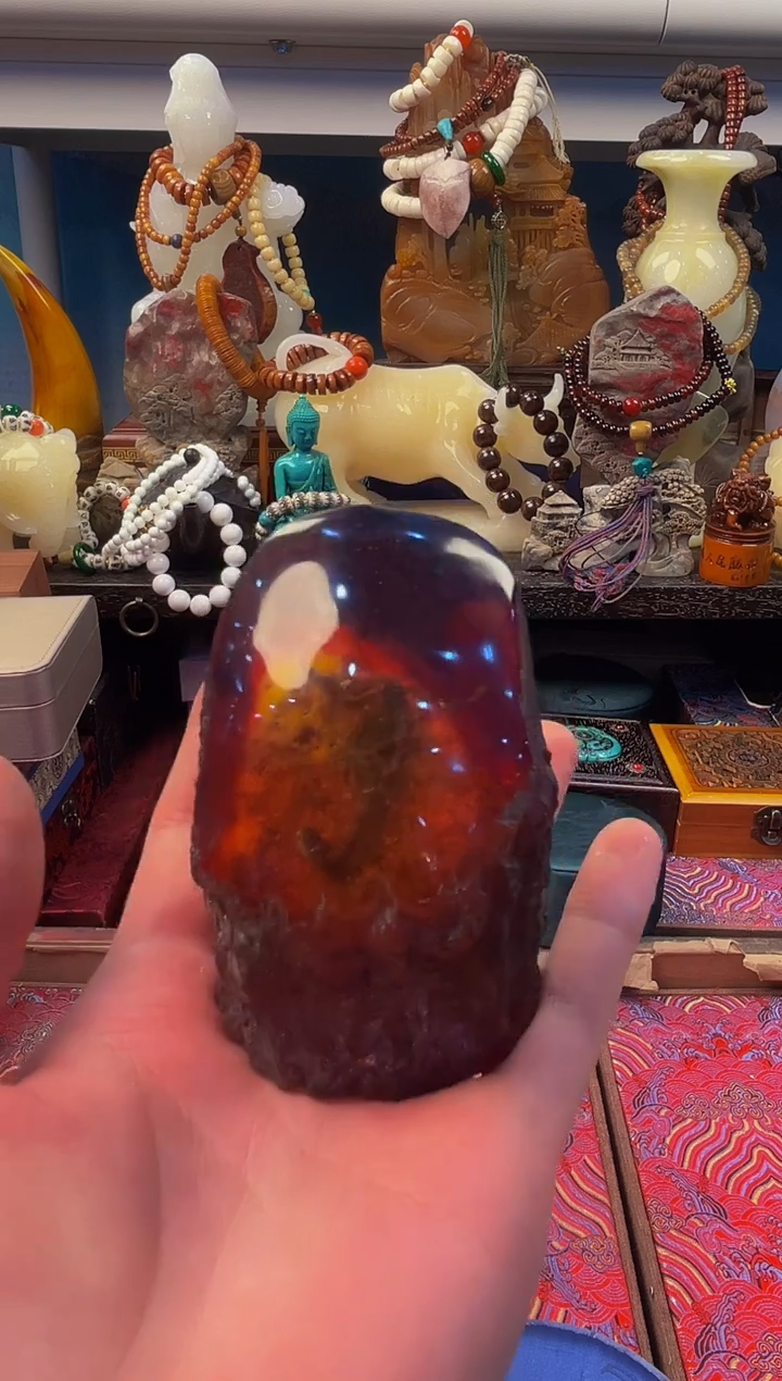 裸石虫珀未镶嵌小熊拖鞋直播精选推荐  