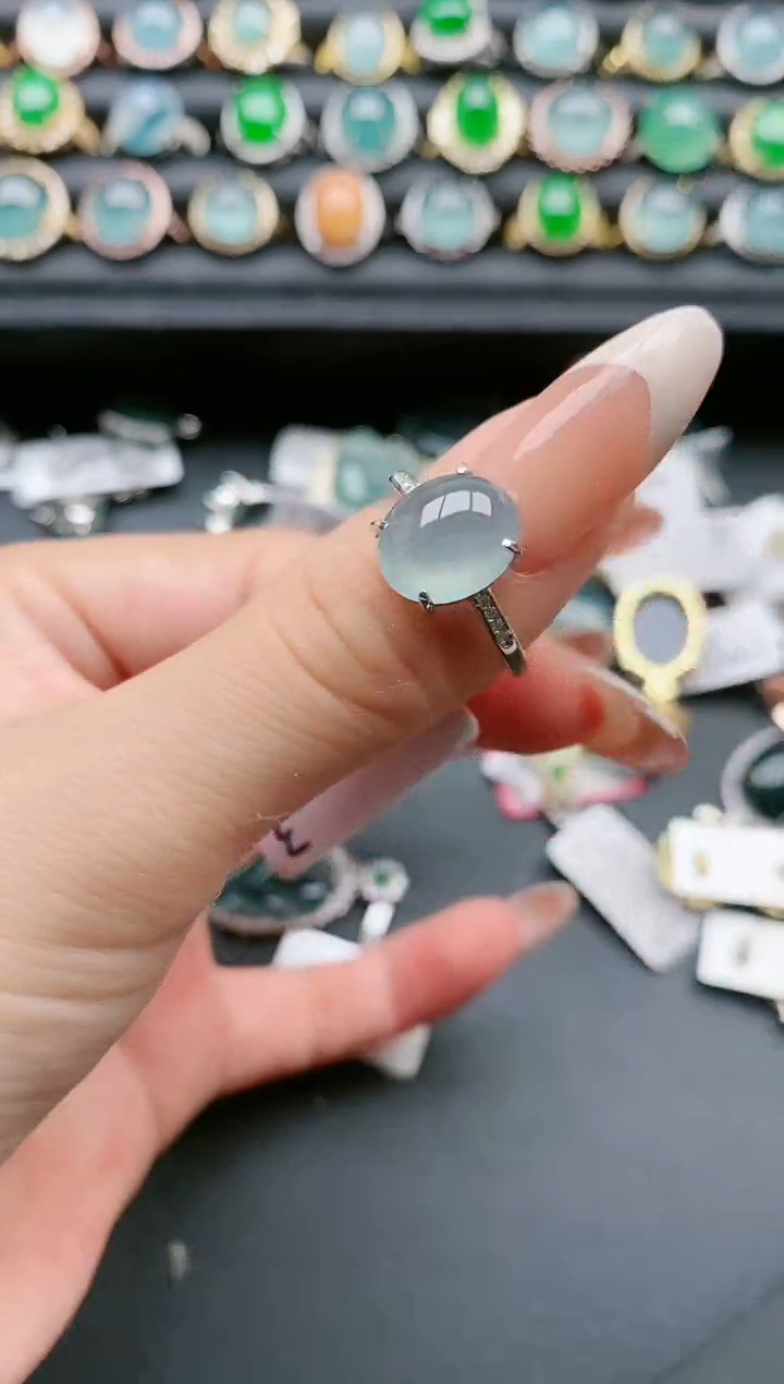 【闪购商品】翡翠戒指银S925镶嵌111111