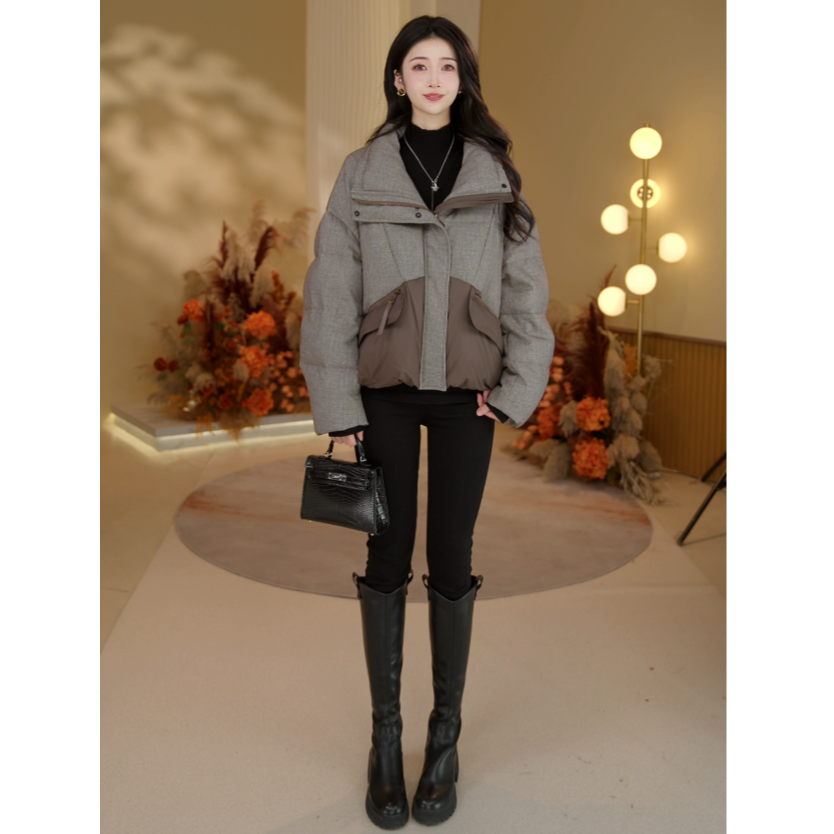 JY安娜蔻【预约链接】冬季2025新款休闲通勤拼接羽绒服