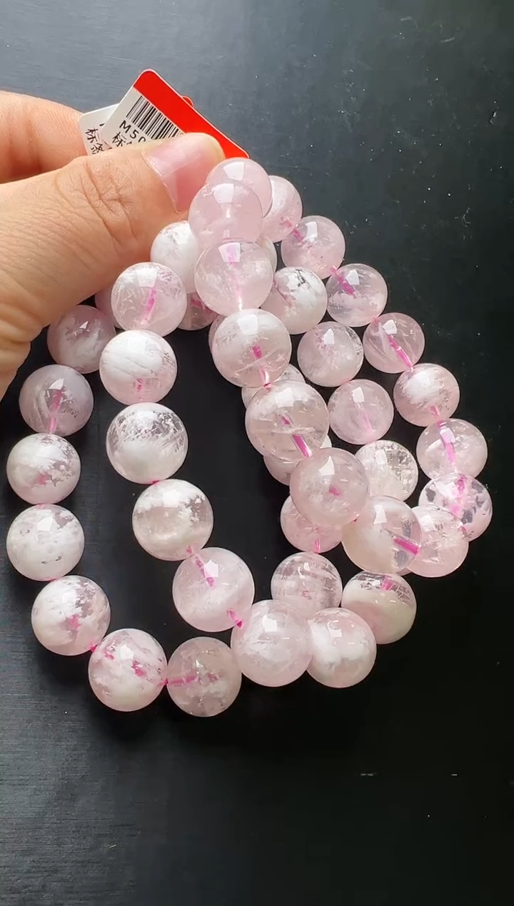 手串银S925镶嵌水晶粉幽灵13m+ 多样性发一M50208