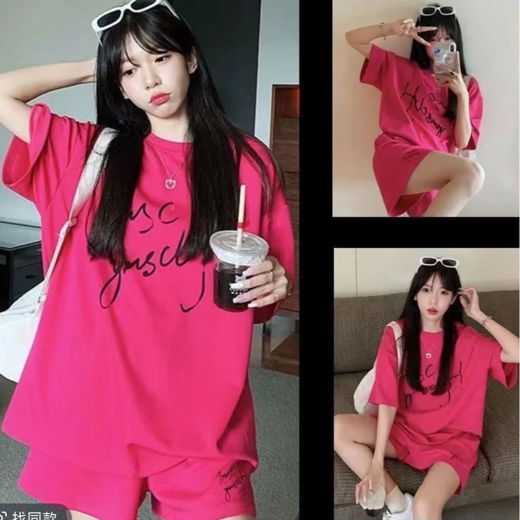 501-600大码女装春夏上衣T恤百搭上衣设计感宽松夏季美式印花