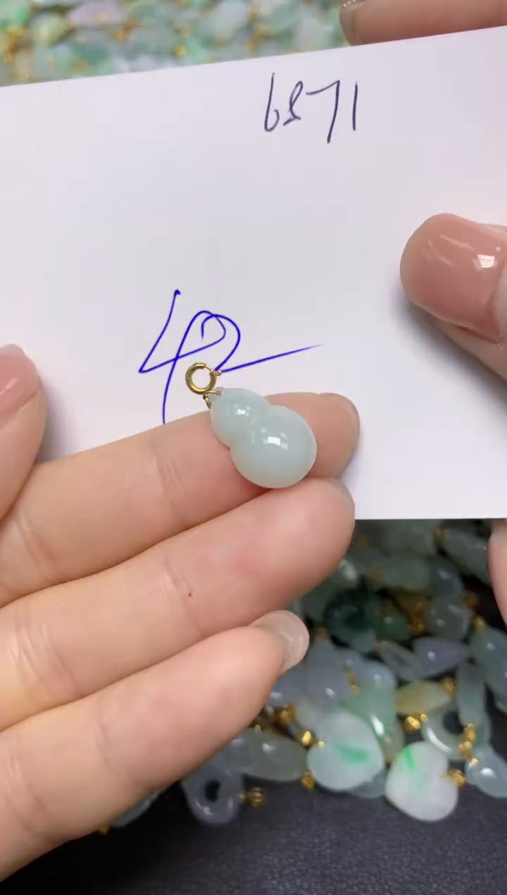 【闪购商品】翡翠挂件18K金镶嵌 天然翡翠A货