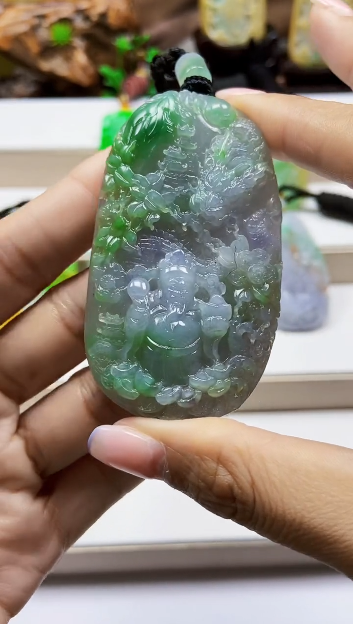 颈饰未镶嵌翡翠翡翠A货