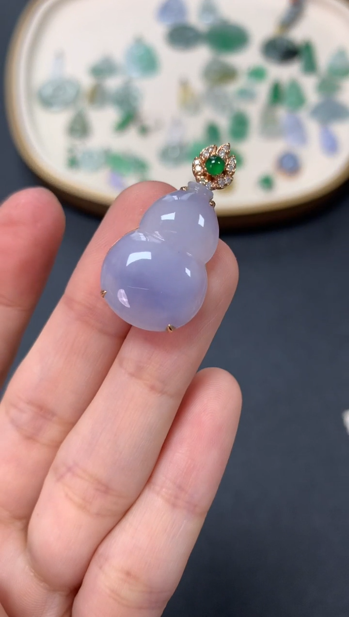 【闪购商品】翡翠吊坠(不含链)18K金镶嵌2980