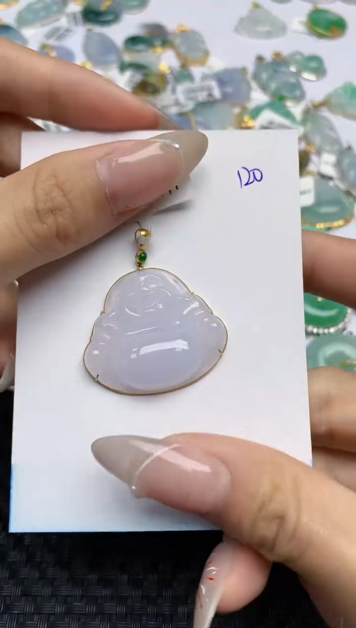 【闪购商品】翡翠颈饰18K金镶嵌天然翡翠A货