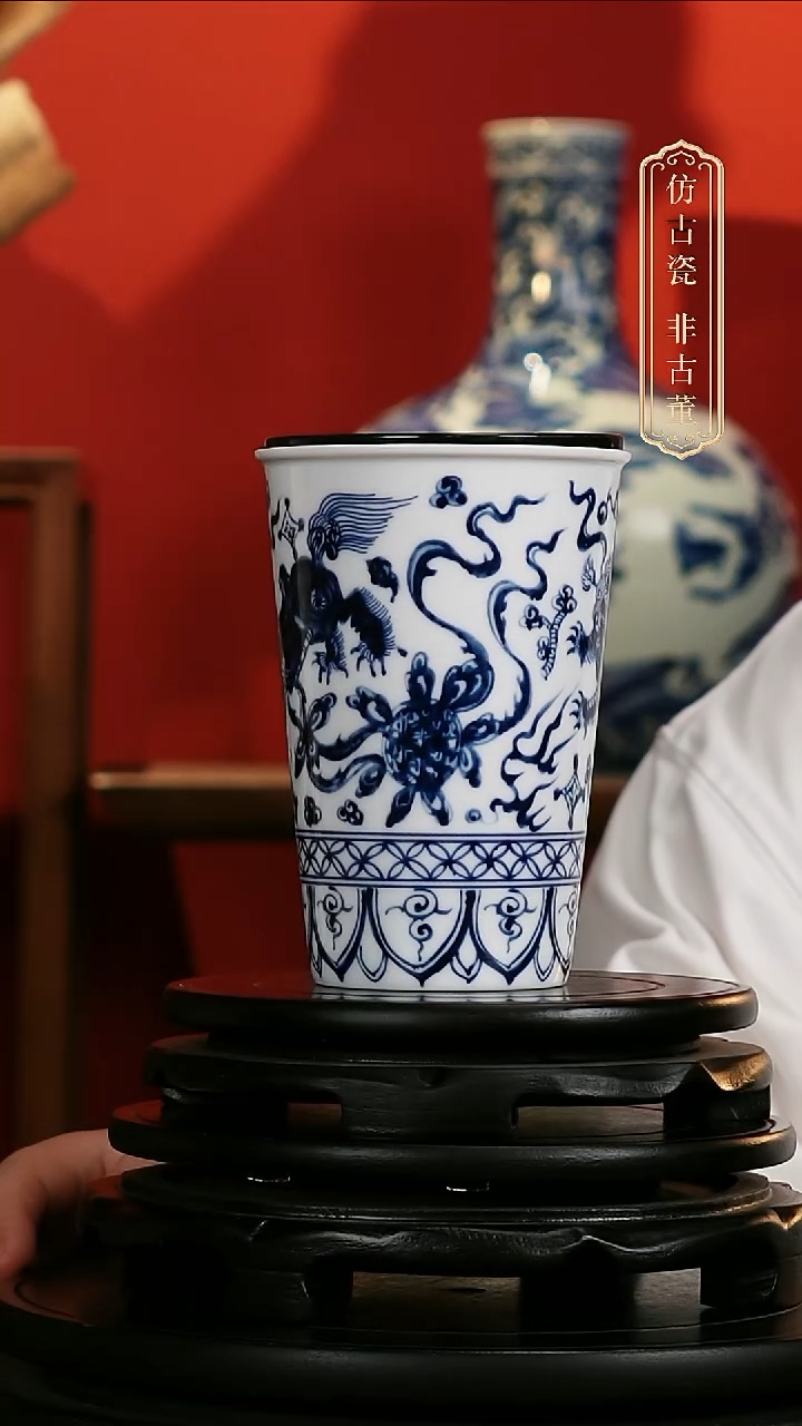 摆件陶文创狮子可乐杯