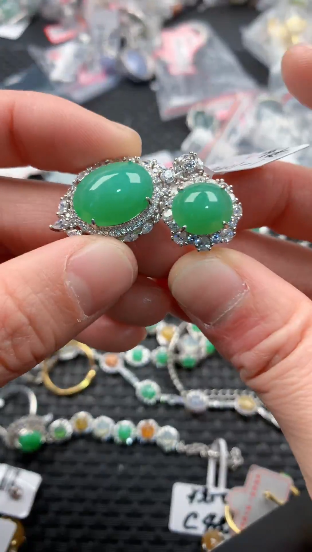 银S925镶嵌戒指翡翠555   4