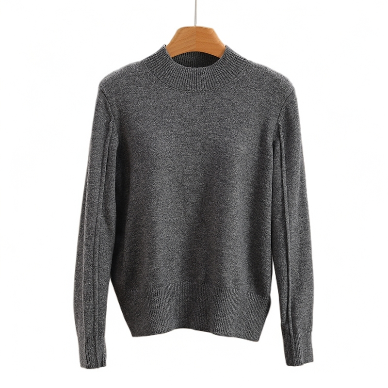 F8231-【麦】基础款纯色半高领打底衫百搭毛衣#SMY58M008