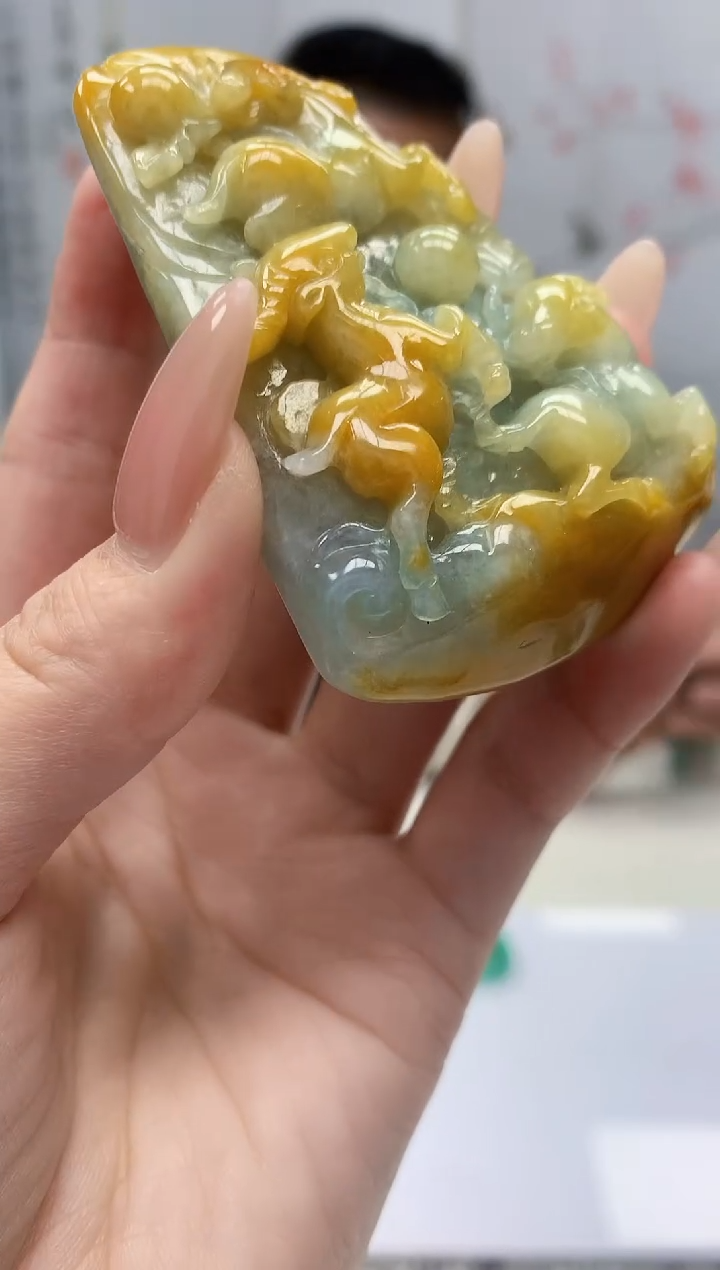 【闪购商品】定制翡翠未镶嵌4969jj-毛货挂件27