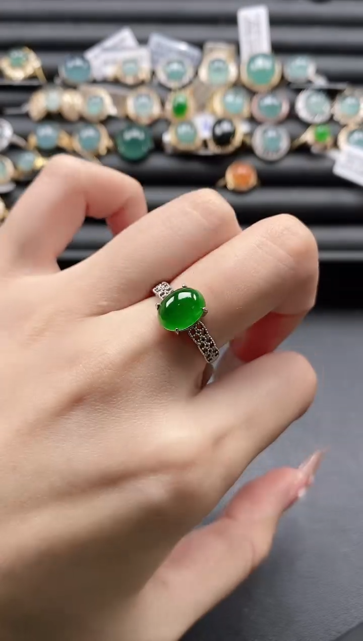 【闪购商品】翡翠戒指银S925镶嵌1111