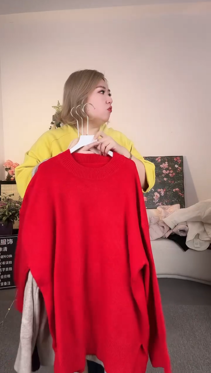 红色毛衣 穿200斤