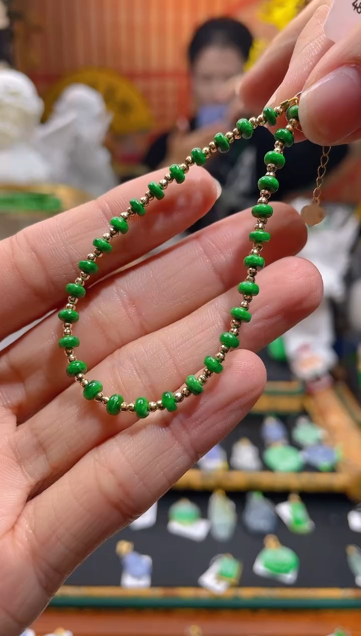 【闪购商品】翡翠颈饰18K金镶嵌假一赔三