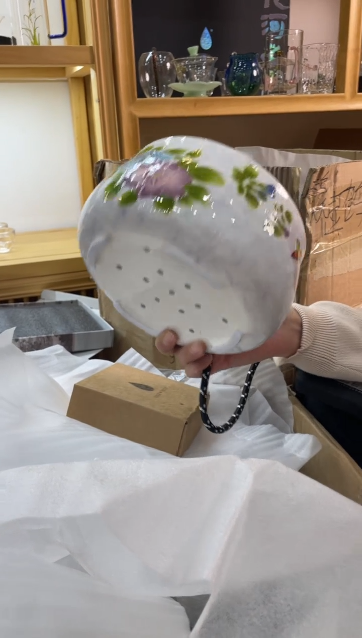 手工艺品玻璃手绘电陶炉牡丹陶总堂