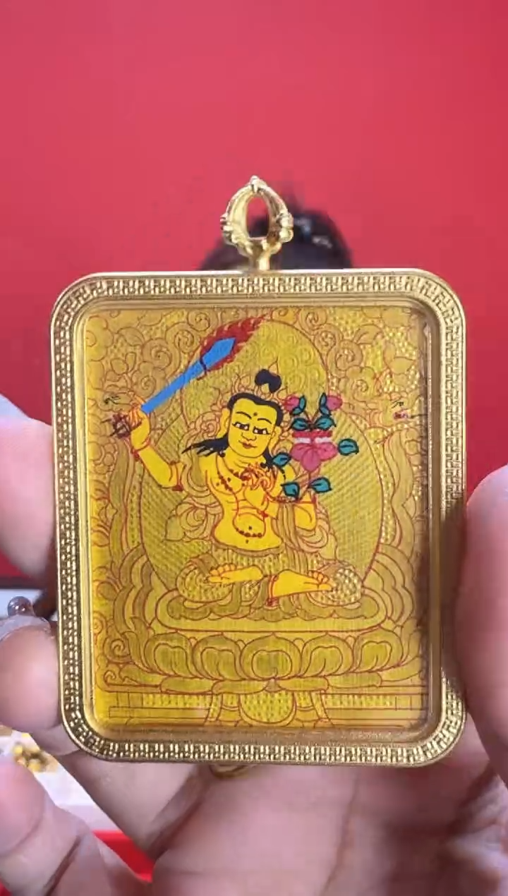 吊坠文老师-热贡纯手绘唐卡