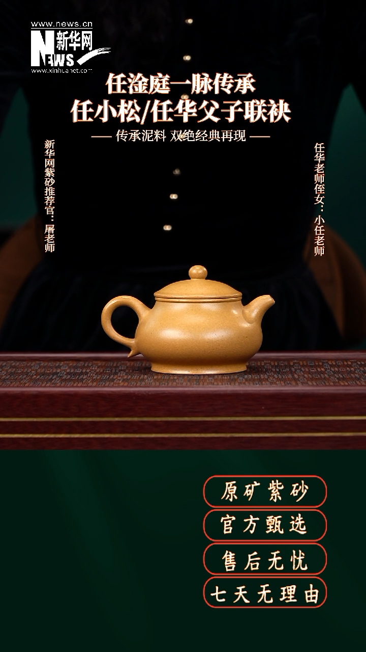 茶壶紫砂LZX黄金段潘壶