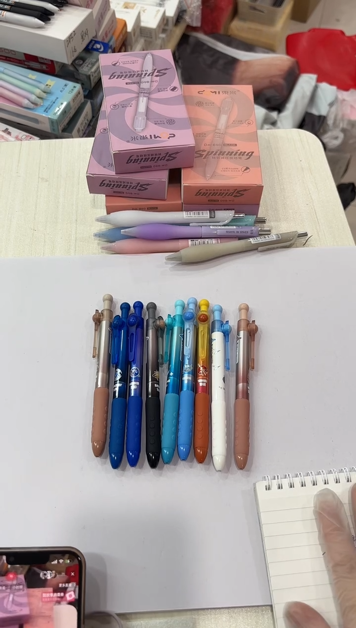 一木林YML-242A按动中性笔0.5(黑色)--9支（笔杆不挑）