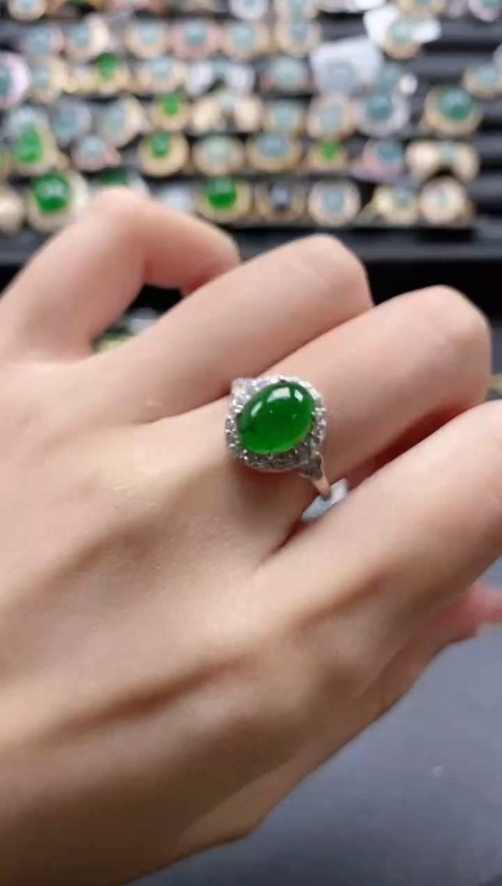 【闪购商品】翡翠戒指银S925镶嵌51511