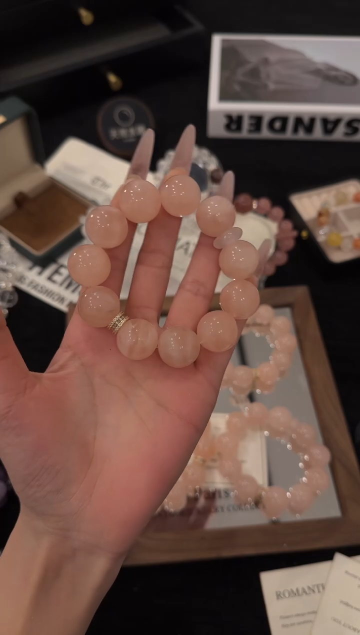 合金手链水晶粉水晶x3513