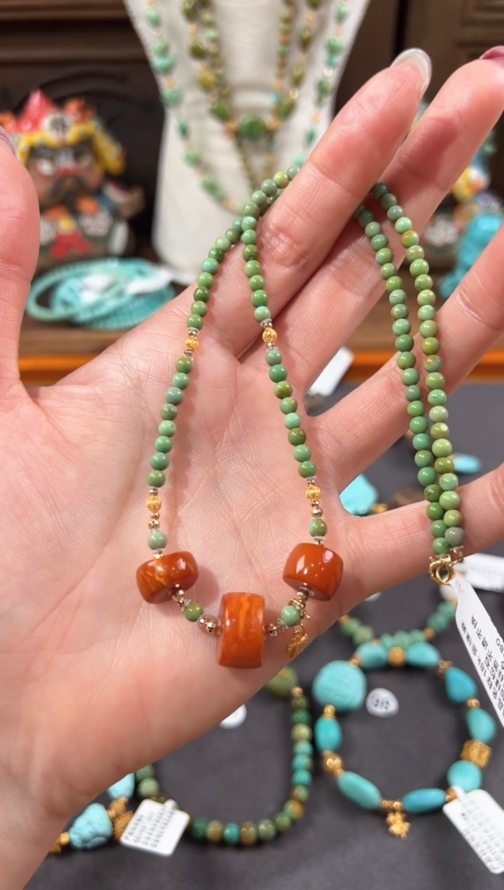 【闪购商品】绿松石颈饰18K金镶嵌绿松石项链