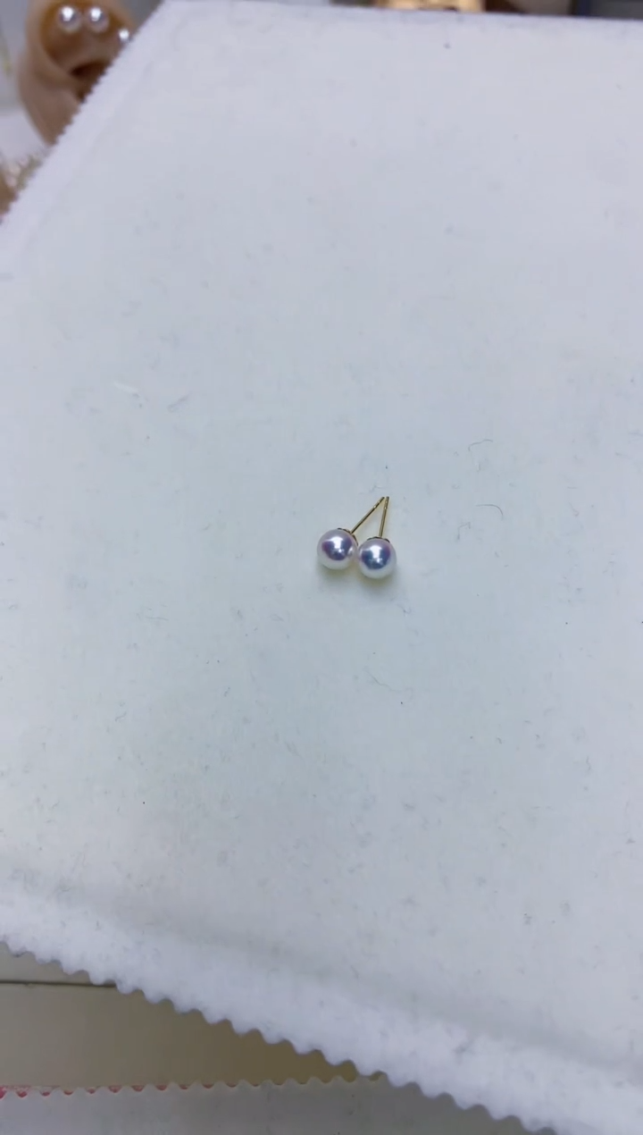 【闪购商品】海水珍珠饰品18K金镶嵌5-6素钉定制