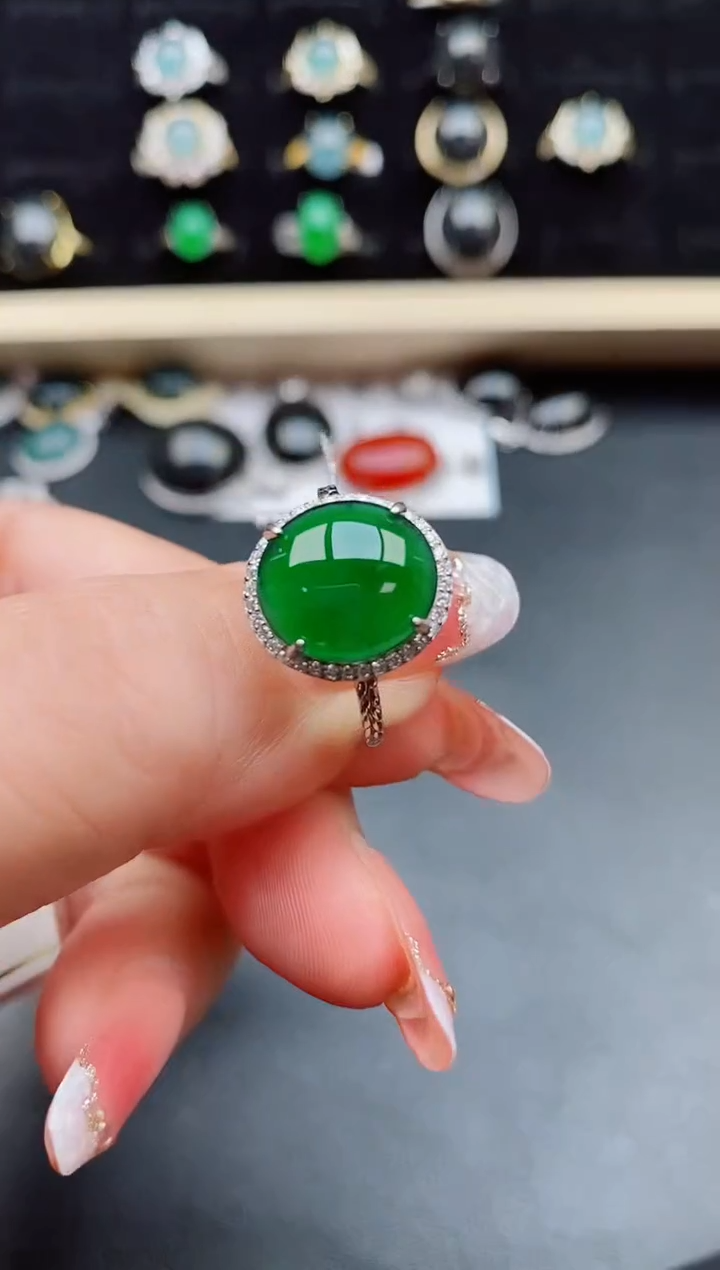 【闪购商品】翡翠戒指银S925镶嵌508500