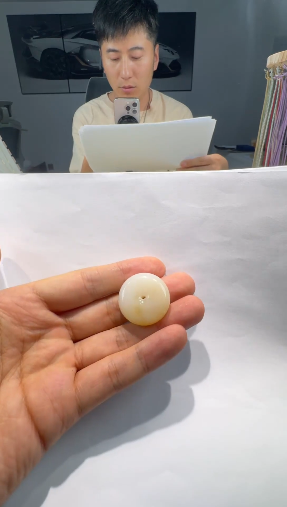 颈饰未镶嵌和田玉28.7mm精品平安扣 