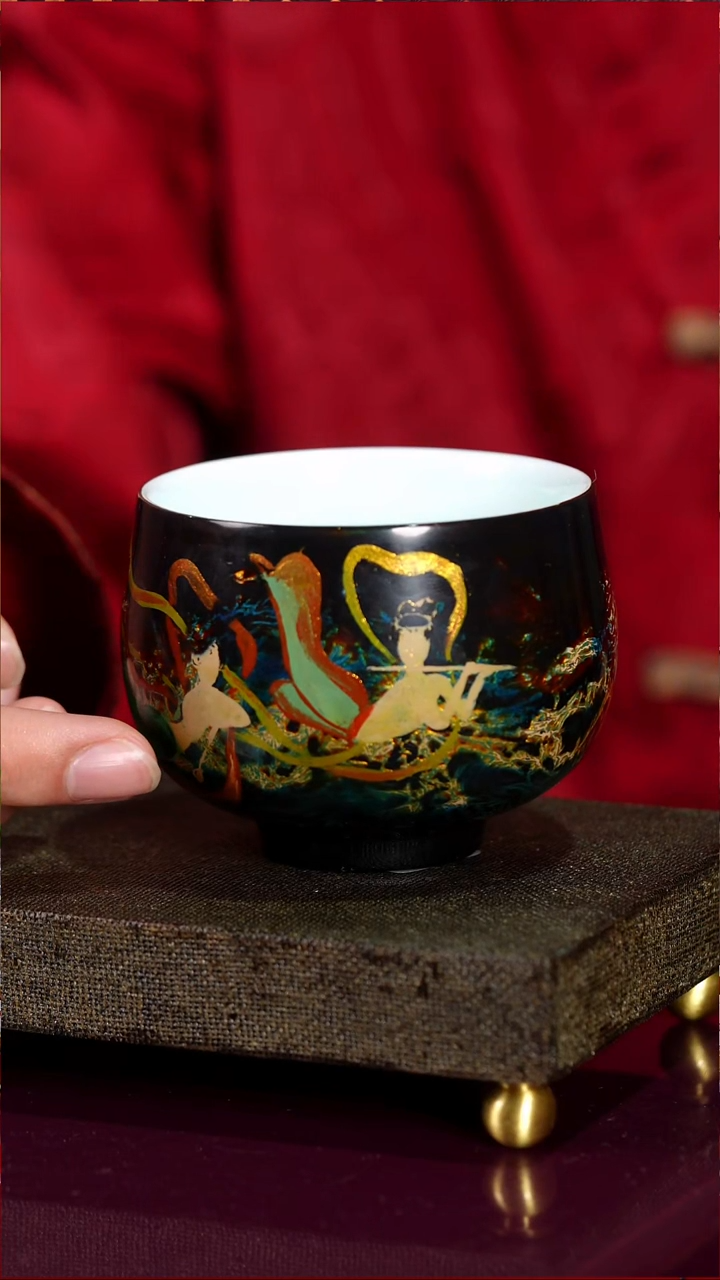 敦煌飞天漆画主人杯-太古大漆