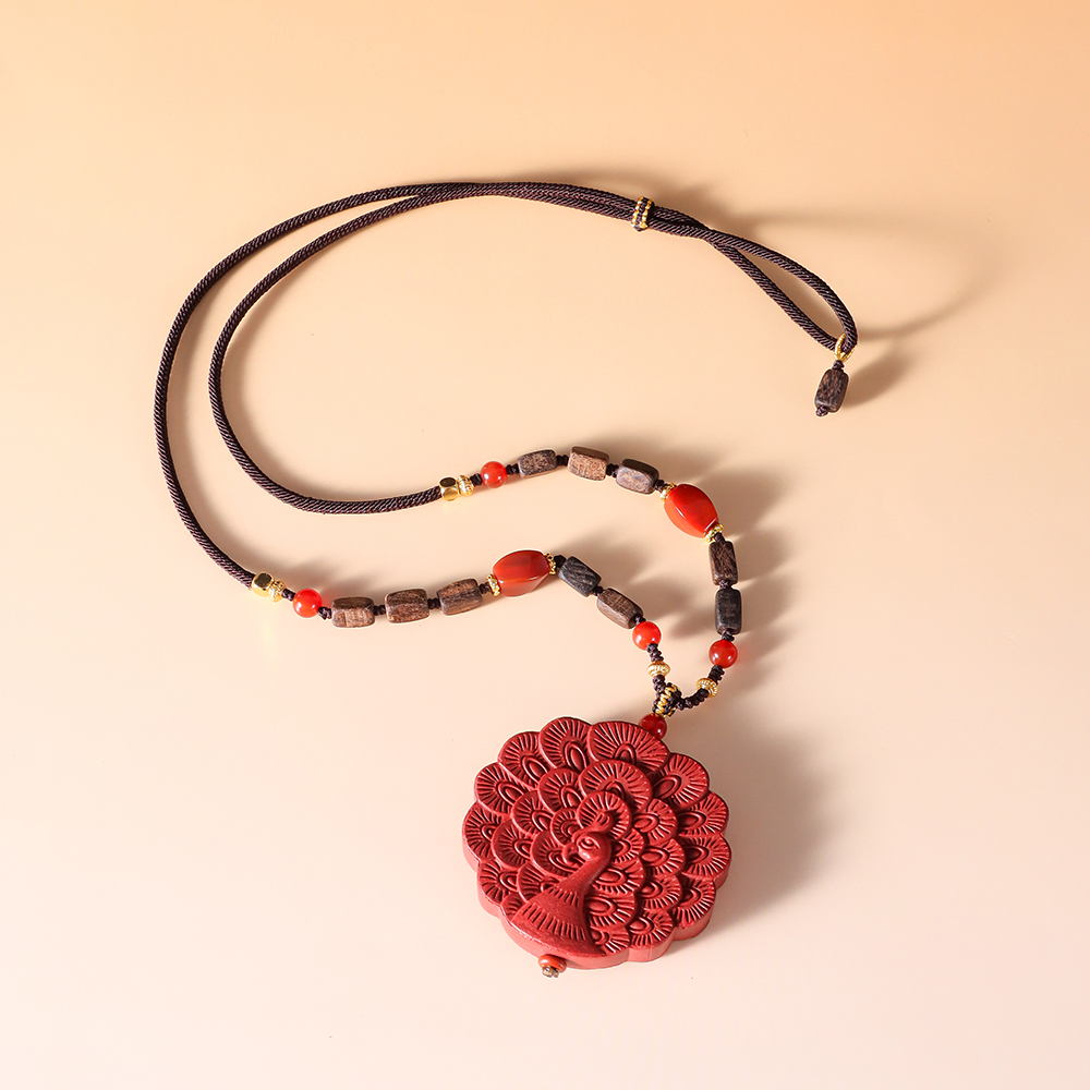 非遗和香 【孔雀吊坠】  古法传统手工合香珠  文玩珠串