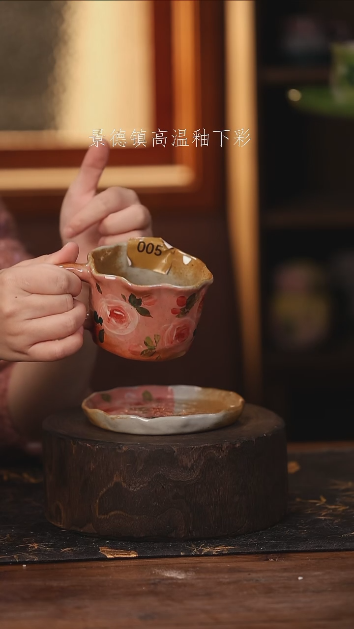 陶瓷景德镇高温釉下手绘陶瓷@L005@