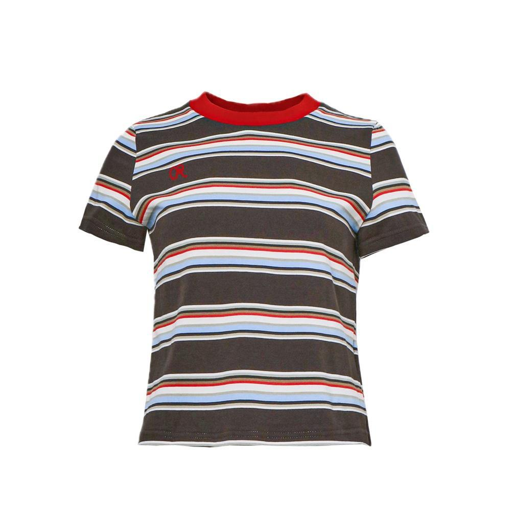 【茉舍】ROLLCALL 卡其色条纹短袖T恤 RL25SSS26-650