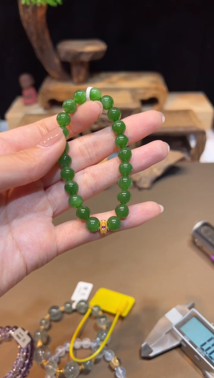 手饰和田玉18K金镶嵌手饰@@