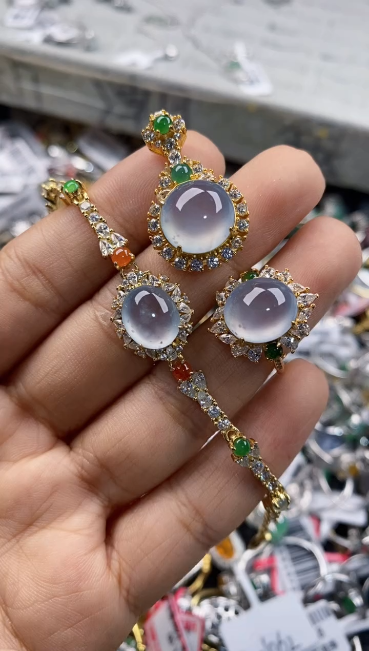 银S925镶嵌戒指翡翠?222    9