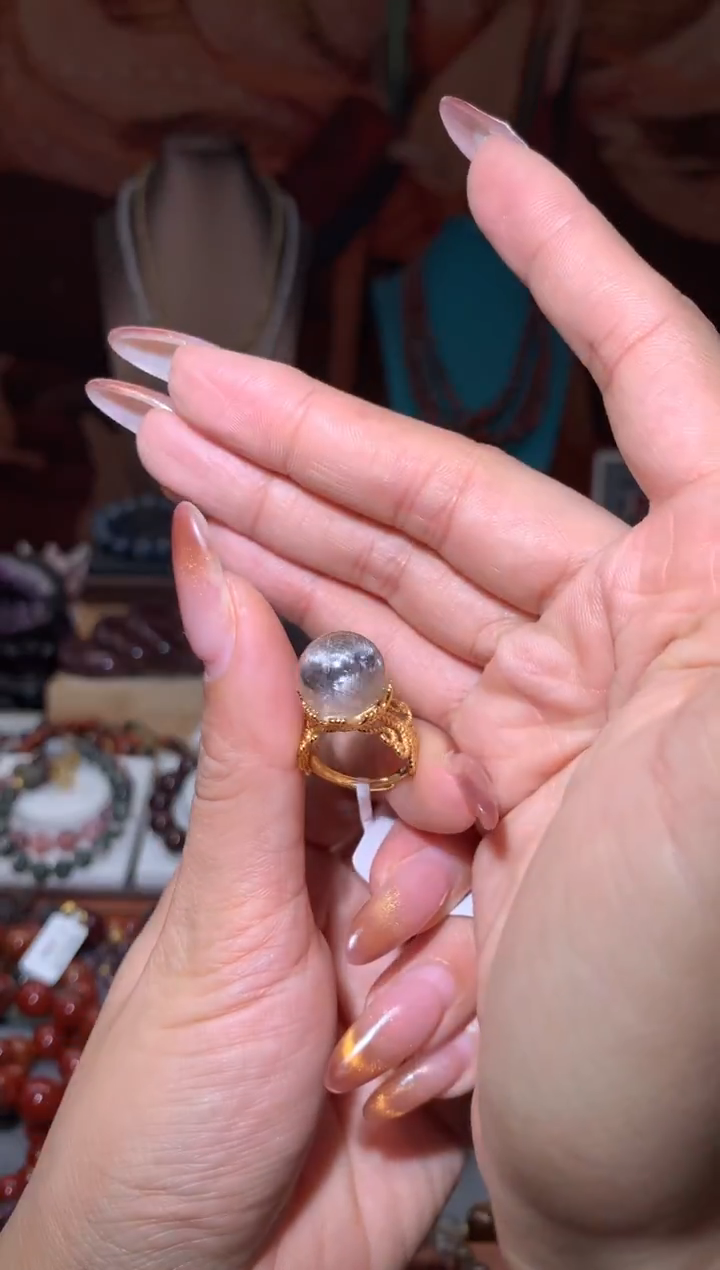 未镶嵌珠宝半成品水晶黑银钛戒指多样性发其1