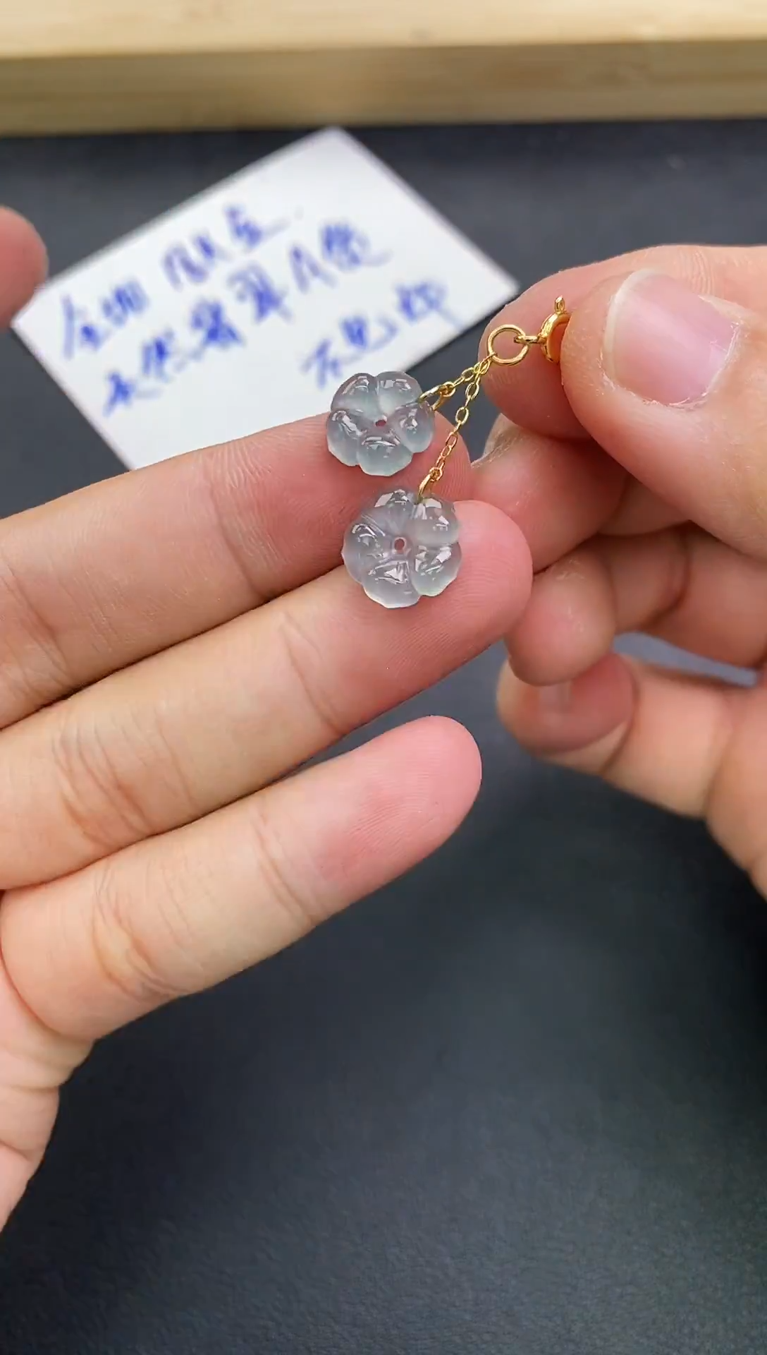 颈饰银S925镶嵌翡翠天然翡翠A货赠皮绳