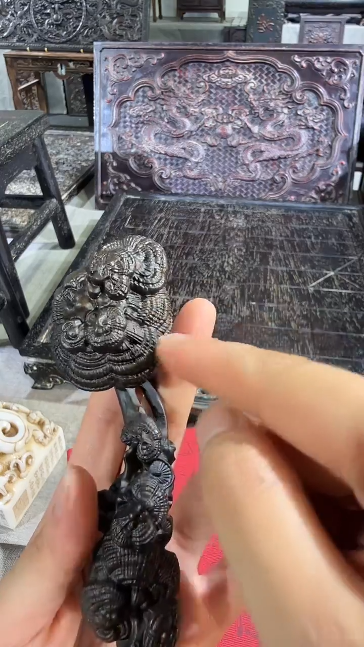 木A003紫檀雕刻板以直播间截图