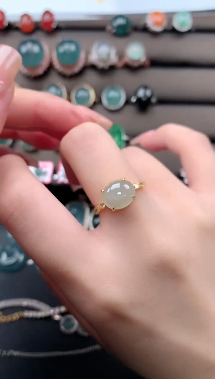 【闪购商品】翡翠戒指银S925镶嵌5214214