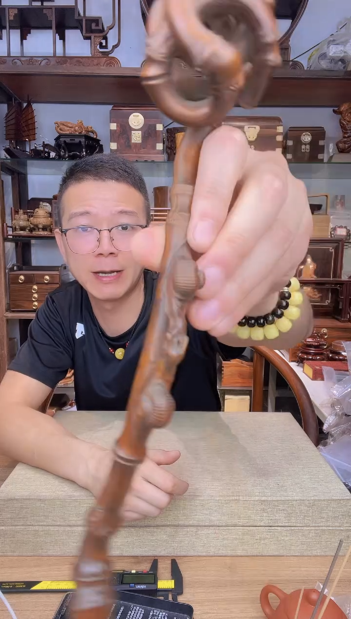 乌木类书架234黄杨做旧如意摆件