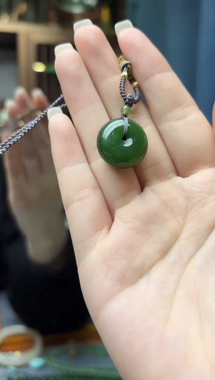 颈饰未镶嵌和田玉和田玉平安扣吊坠HX