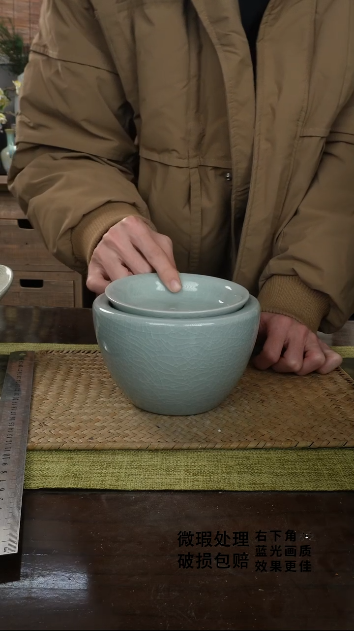 陶瓷苹果厚边茶渣缸B-11.5+过滤B两件套