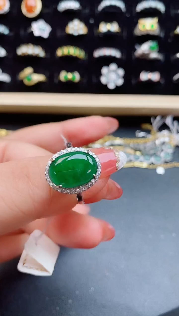【闪购商品】翡翠戒指银S925镶嵌508050