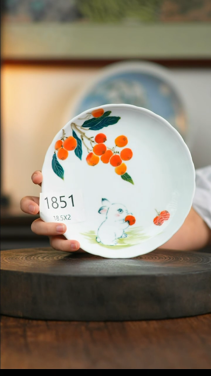 盘景德镇釉下五彩手绘餐具1851