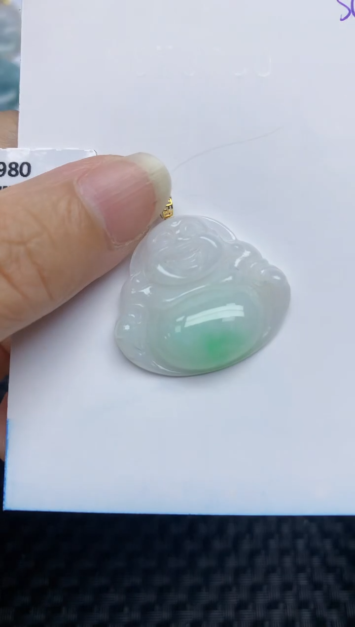 翡翠18K金镶嵌颈饰天然A货翡翠 34