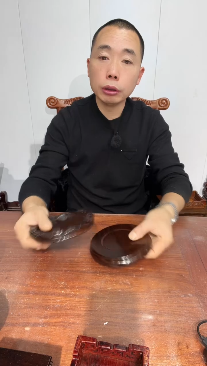 木非花整木黑圆14*15*2.6一对