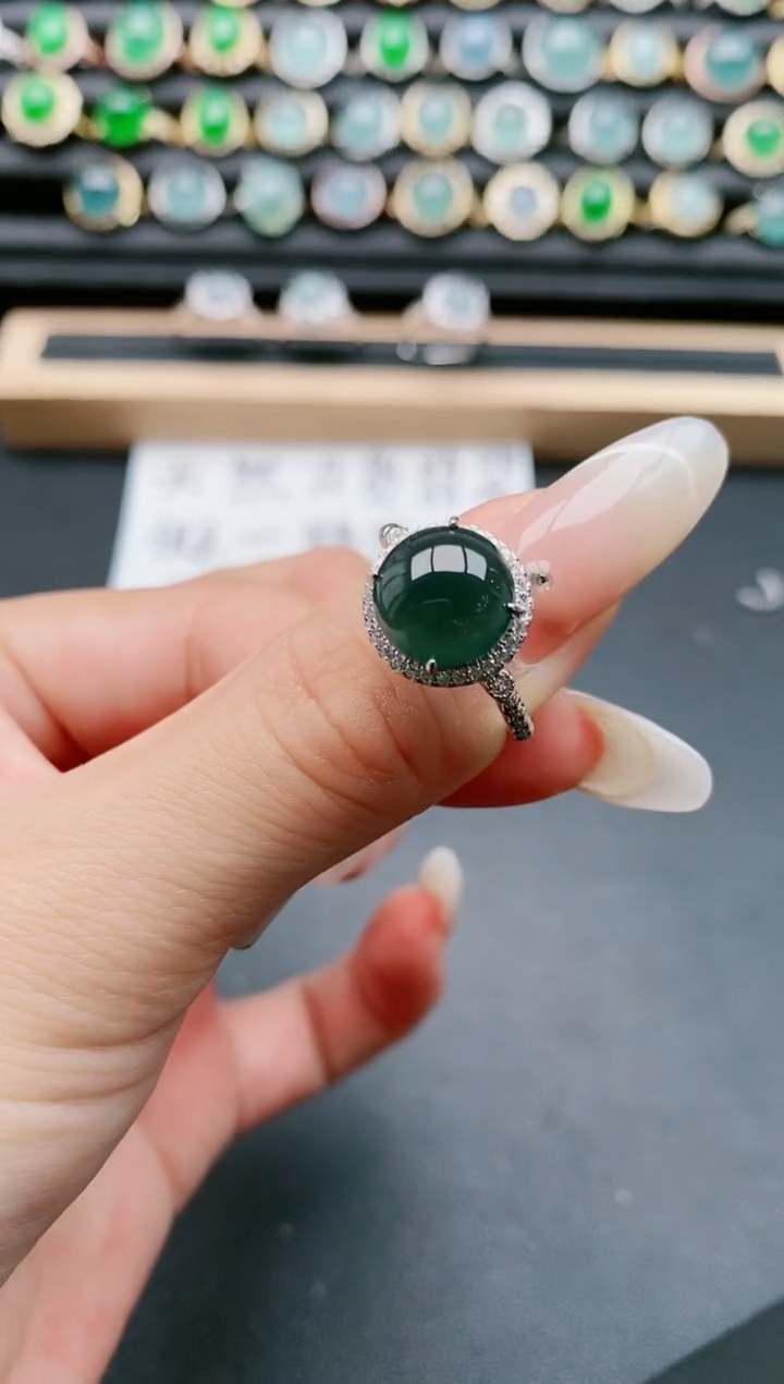 【闪购商品】翡翠戒指银S925镶嵌1111
