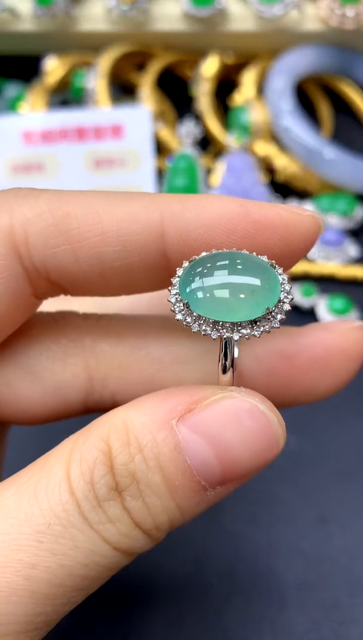 18K金镶嵌戒指翡翠327-中国好珍宝