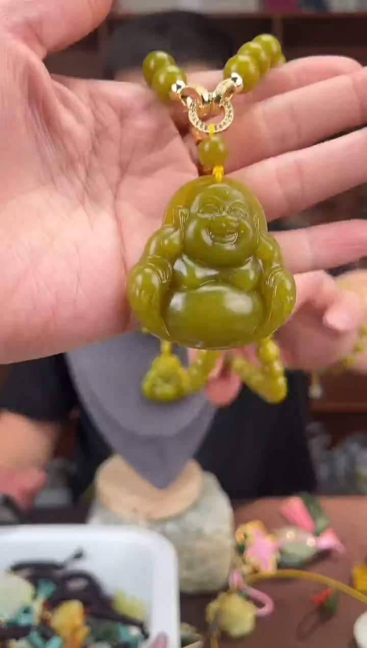 未镶嵌蛇纹石玉颈饰多样性发货拍一发一